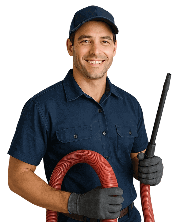 Texas City TX Air Ducts Cleaning technician with HVAC equipment